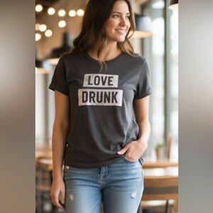 ✨NEW Charcoal Graphic Tee - Love Drunk